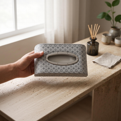 1 Pc Universal Car Dashboard Tissue Box In Premium Quality (Silver)