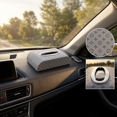 1 Pc Universal Car Dashboard Tissue Box In Premium Quality (Silver)