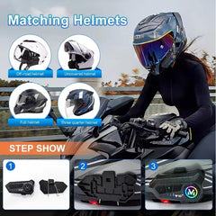 V10 Helmet Talk Motorcycle Wireless Helmet Bluetooth with CVC Noise Reduction Music Control Response Function for motorcycle helmet 1 PC