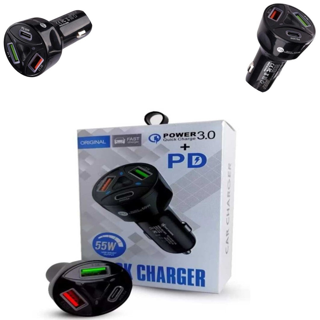 VITAL Super Fast Charger 55 W PD 3.0 Power Quick Charge For Car 1 Pc