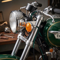Universal Motorcycle Indicators Vintage Style Amber Turn Signals (4-Piece Set)