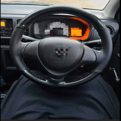 Hand sewing Top Leather Carbon Fiber Steering Wheel Cover
