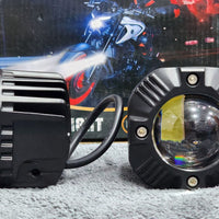 Square Style Spotlight Headlight 9D Lens Yellow/White Beam Fog Light With Flasher  2 Pcs Set