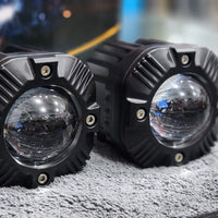 Square Style Spotlight Headlight 9D Lens Yellow/White Beam Fog Light With Flasher  2 Pcs Set