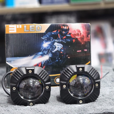 Square Style Spotlight Headlight 9D Lens Yellow/White Beam Fog Light With Flasher  2 Pcs Set