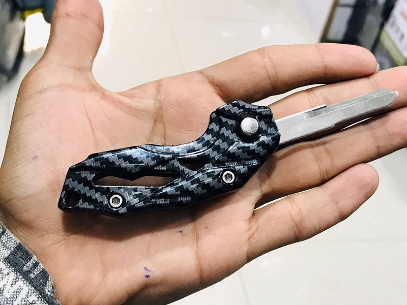 Flip Key For Bike Carbon Fiber Style Metal Body For Honda CD70 / CG125