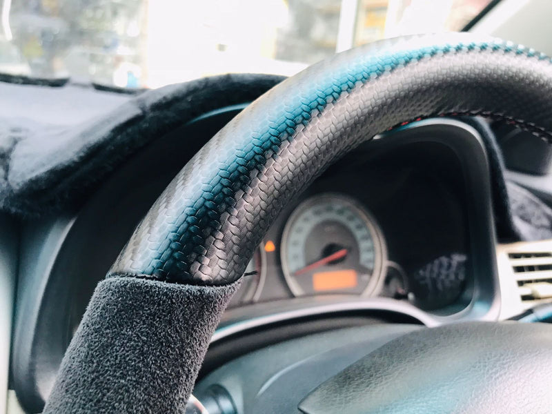 Hand sewing Top Suede With Matt Carbon Fiber Steering Wheel Cover