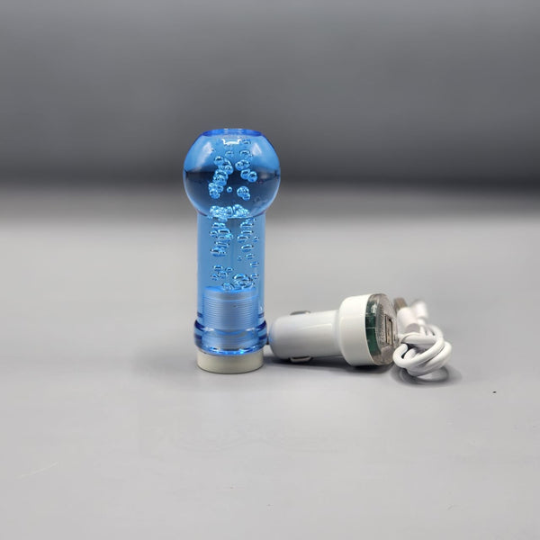Universal Crystal LED Light Blue Shift Gear knob With Charger