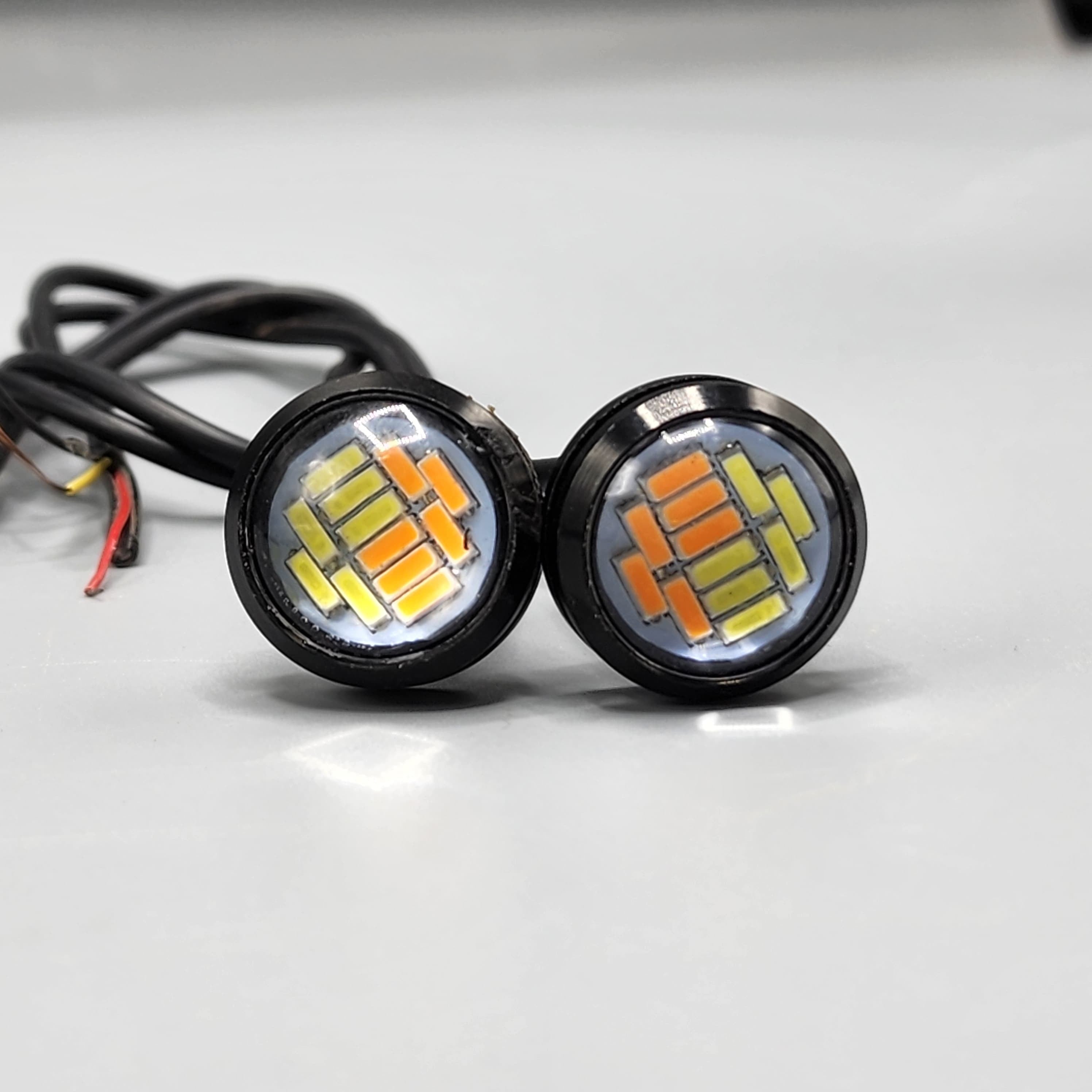 Universal Multifunctional Eagle Eye DRL LED Light White/Yellow 2 Pcs Set