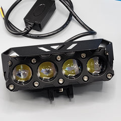 HJG 4 SMD Spotlight With Bonnet Bracket Headlight 9D Lens Yellow - White Beam Fog Lights 2 Pcs