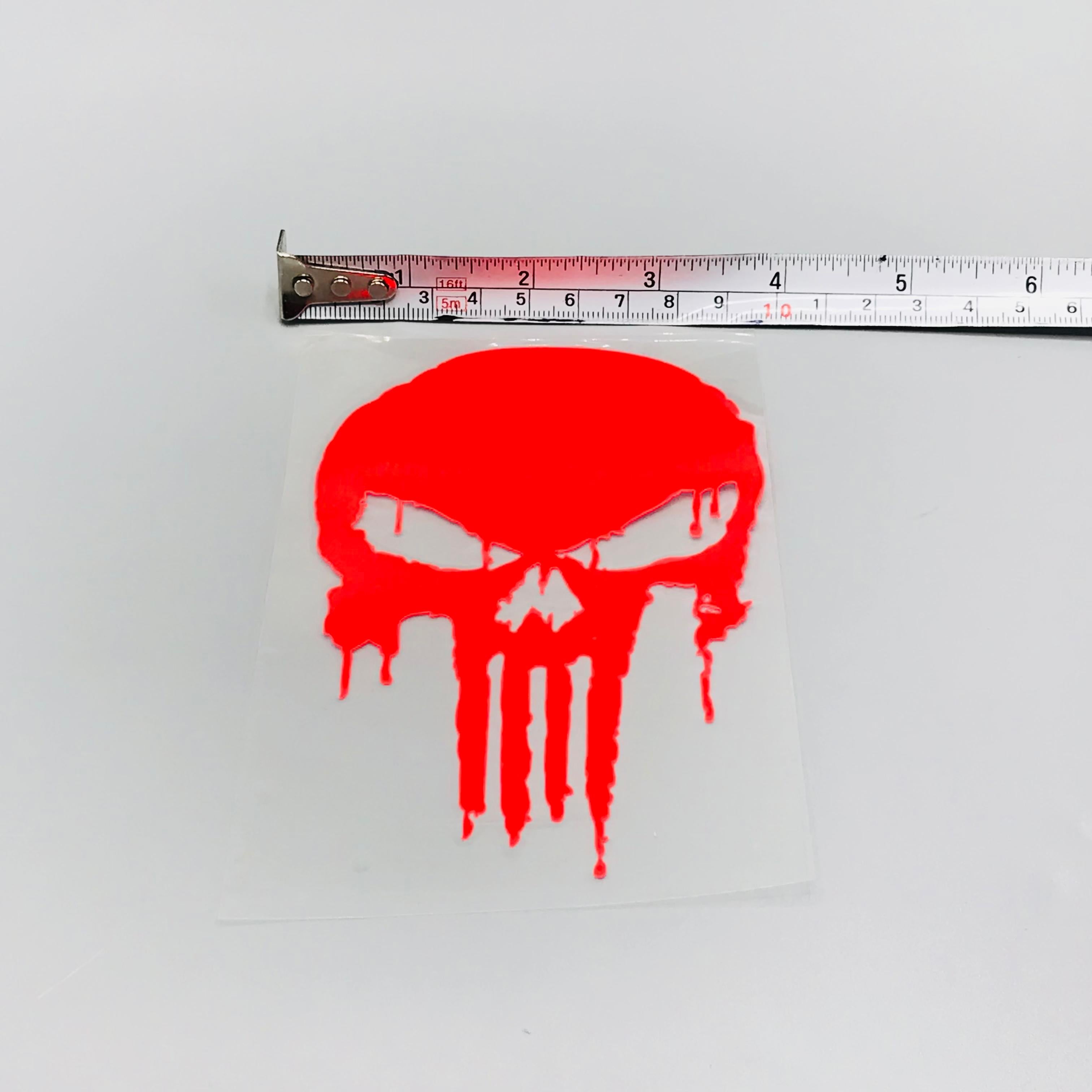 Premium Quality Custom Sticker Sheet For Car & Bike Embossed Style Punisher Skull