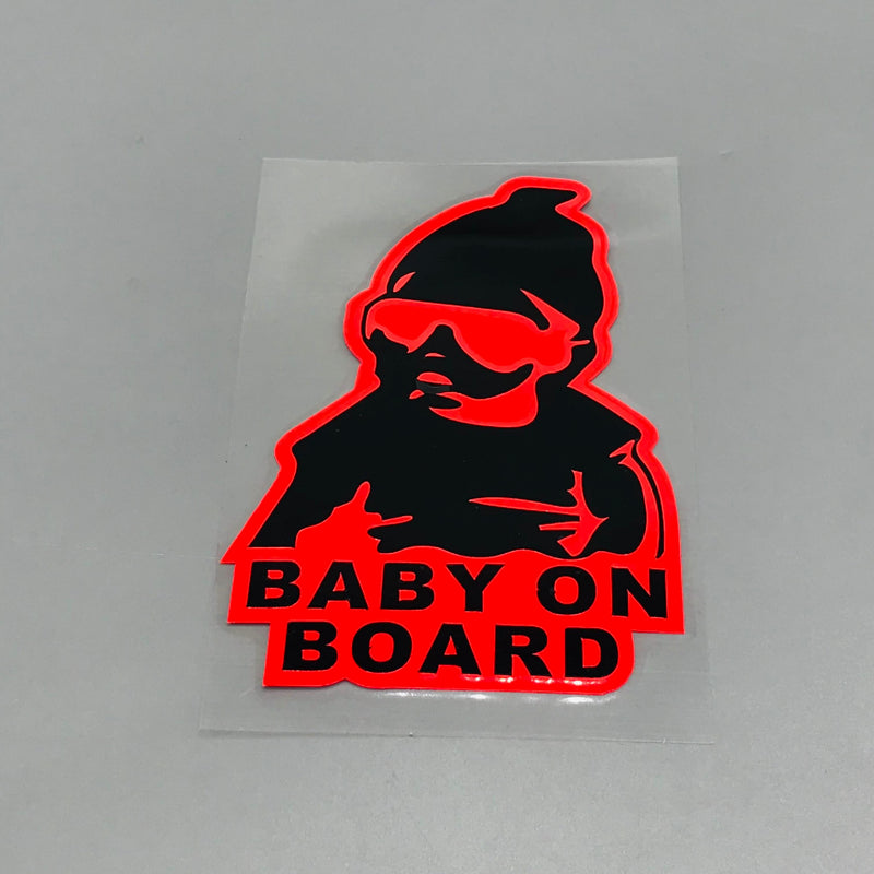 Premium Quality Custom Sticker Sheet For Car & Bike Embossed Style BABY ON BOARD