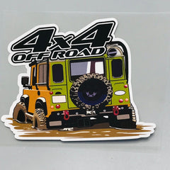 Premium Quality Custom Sticker Sheet For Car & Bike Embossed Style 4X4 OFF ROAD