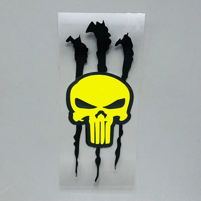 Premium Quality Custom Sticker Sheet For Car & Bike Embossed Style GHOST SKULL