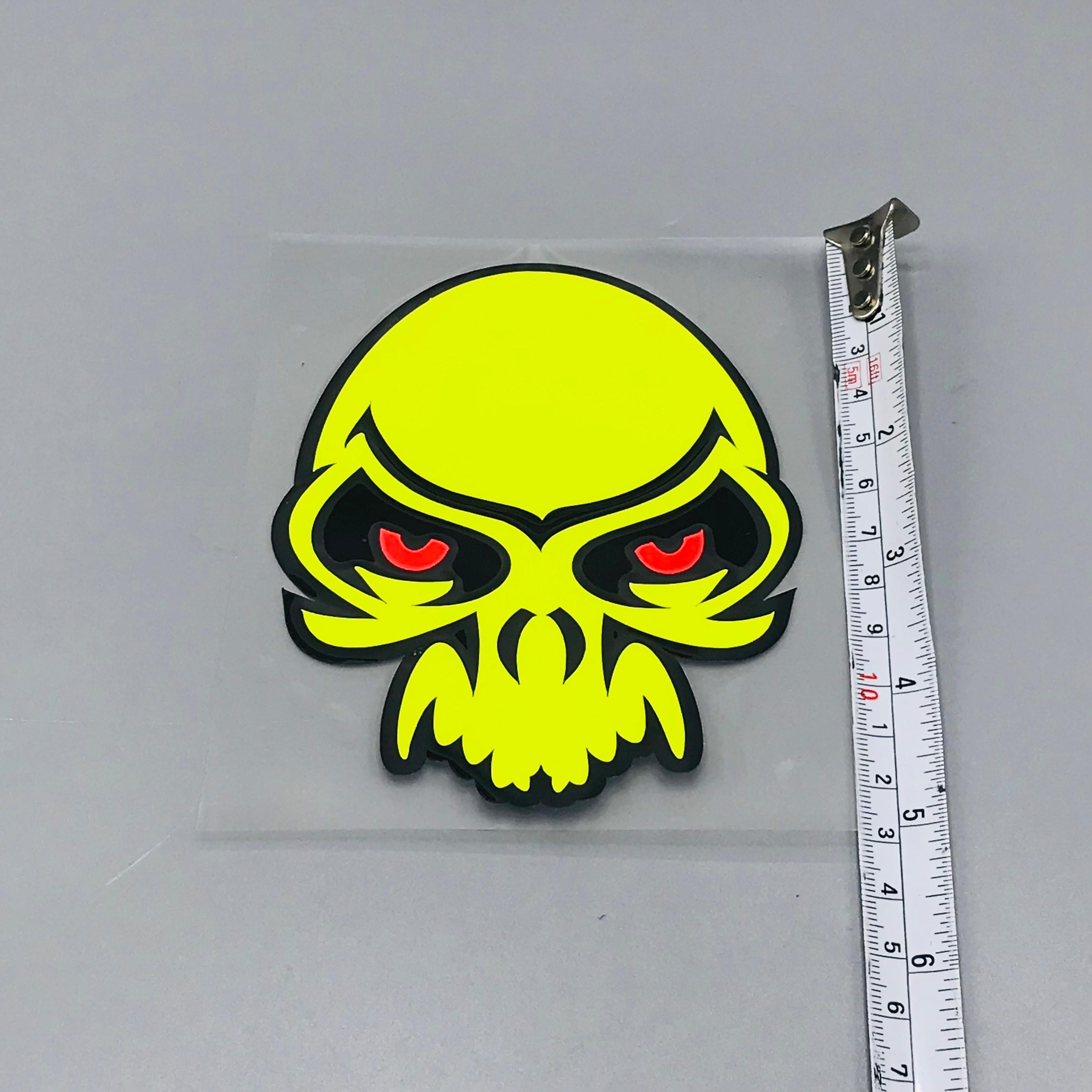 Premium Quality Custom Sticker Sheet For Car & Bike Embossed Style SKULL HEAD