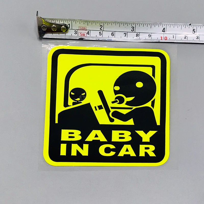 Premium Quality Custom Sticker Sheet For Car & Bike Embossed Style BABY IN CAR