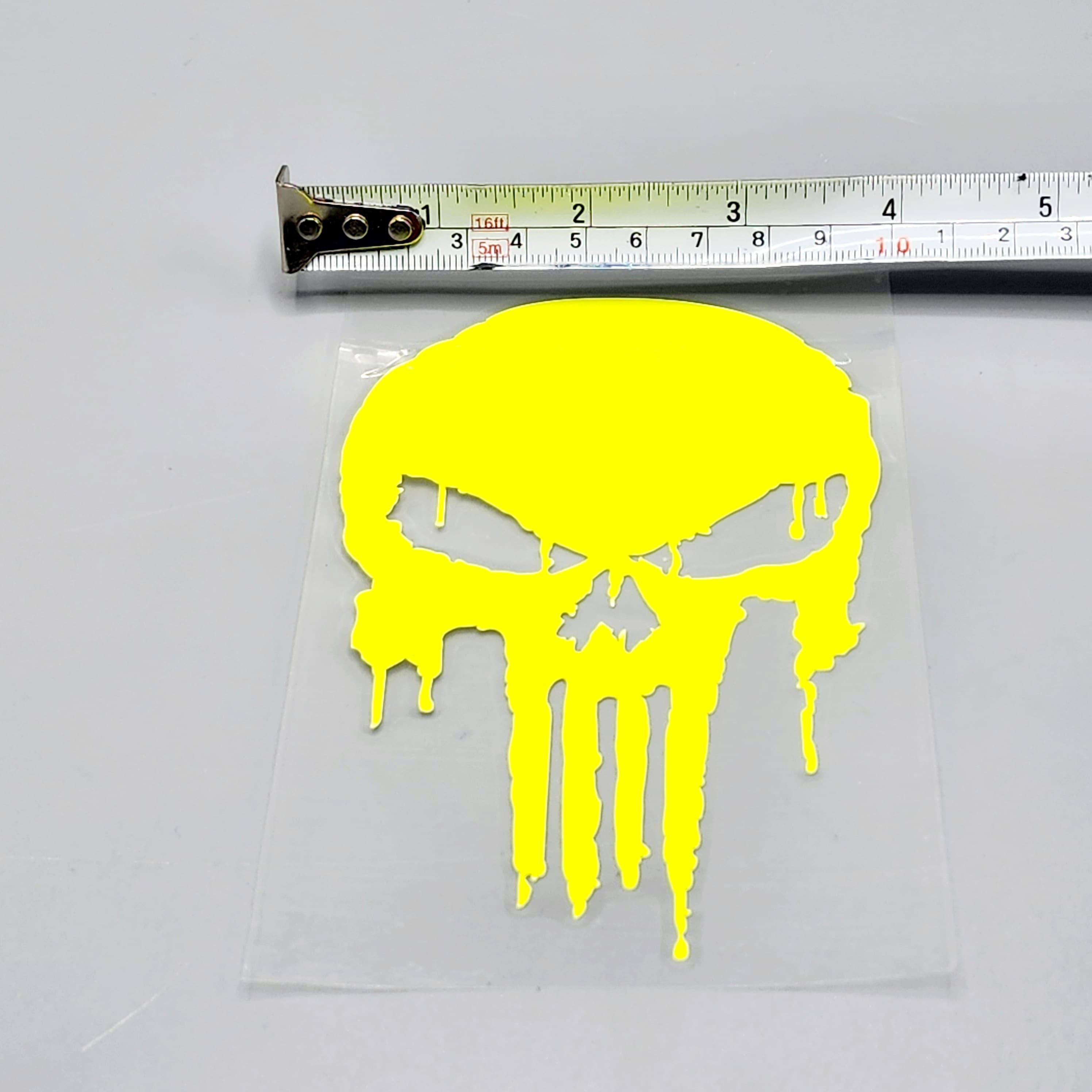 Premium Quality Custom Sticker Sheet For Car & Bike Embossed Style Punisher Skull