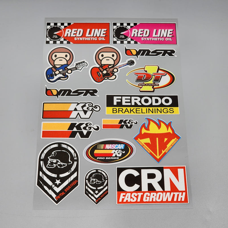 Premium Quality Custom Sticker Big Sheet For Car & Bike Embossed Style RED LINE