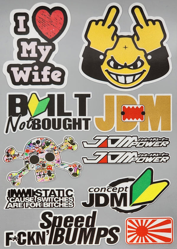 Premium Quality Custom Sticker Big Sheet For Car & Bike Embossed Style I LOVE MY WIFE