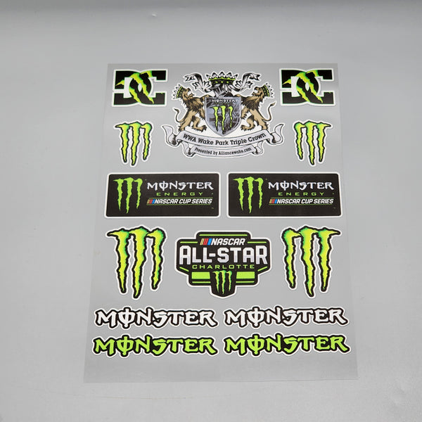 Premium Quality Custom Sticker Big Sheet For Car & Bike Embossed Style MONSTER