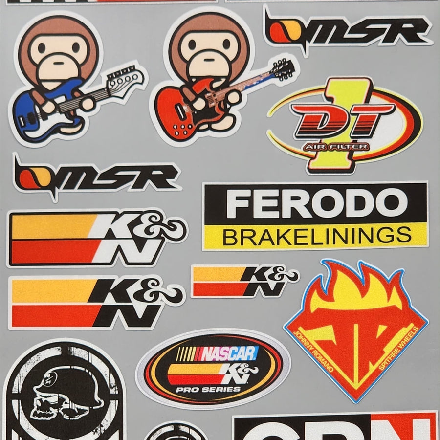 Premium Quality Custom Sticker Big Sheet For Car & Bike Embossed Style RED LINE