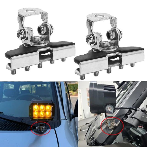 Universal Car Light Bar Bonnet Bracket Stainless Steel Mounting Bracket Holder Stand Adjustable