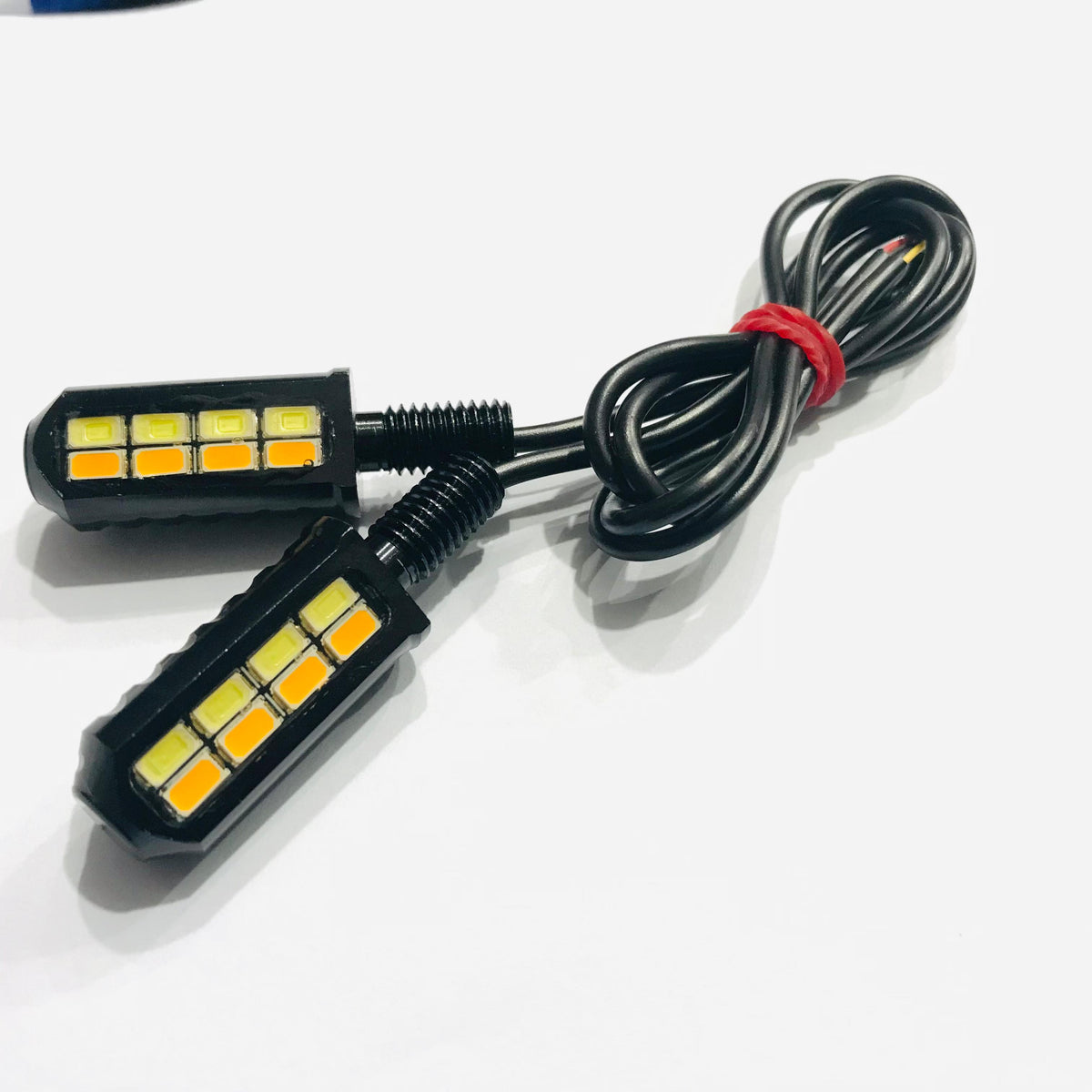 Universal Motorcycle Led Black Mini Turn Signals Lights Blinker Metal Indicator 2 Pcs Set