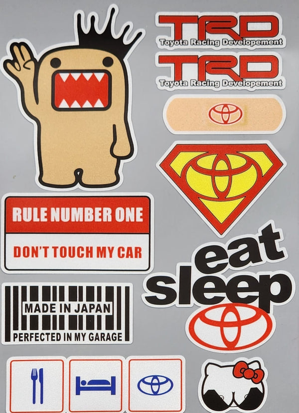 Premium Quality Custom Sticker Big Sheet For Car & Bike Embossed Style TRD