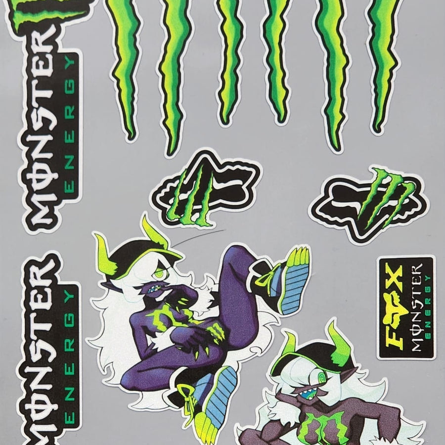 Premium Quality Custom Sticker Big Sheet For Car & Bike Embossed Style MONSTER