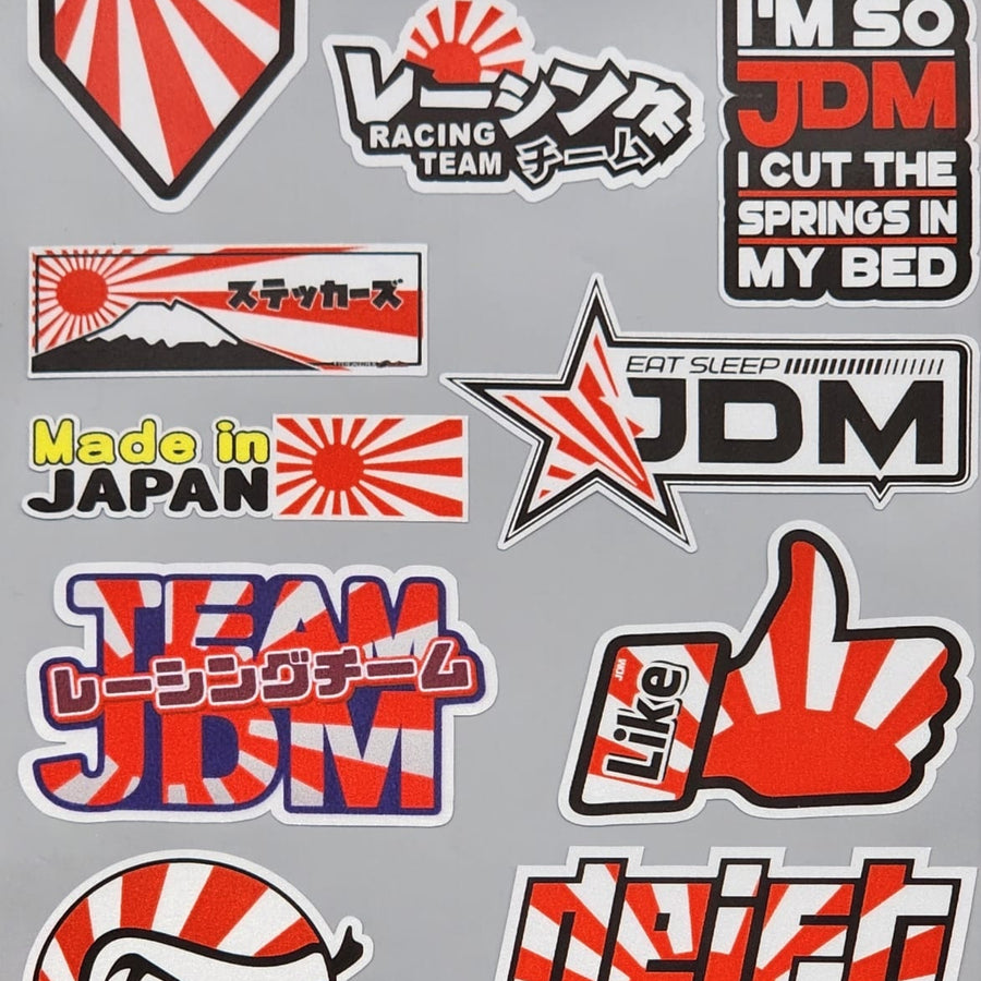 Premium Quality Custom Sticker Big Sheet For Car & Bike Embossed Style JDMPOWER