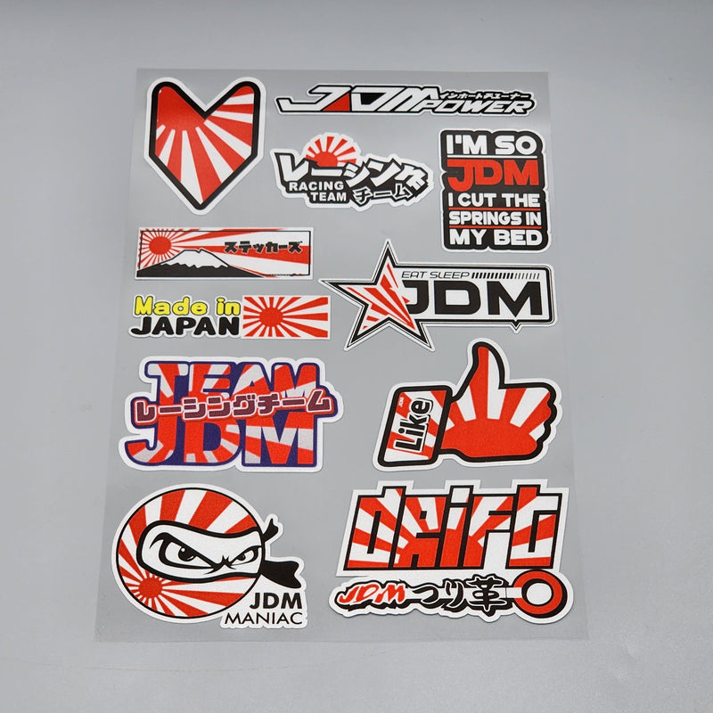 Premium Quality Custom Sticker Big Sheet For Car & Bike Embossed Style JDMPOWER