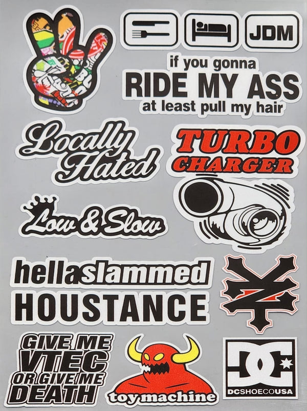 Premium Quality Custom Sticker Big Sheet For Car & Bike Embossed Style LOCALLY HATED
