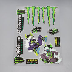 Premium Quality Custom Sticker Big Sheet For Car & Bike Embossed Style MONSTER