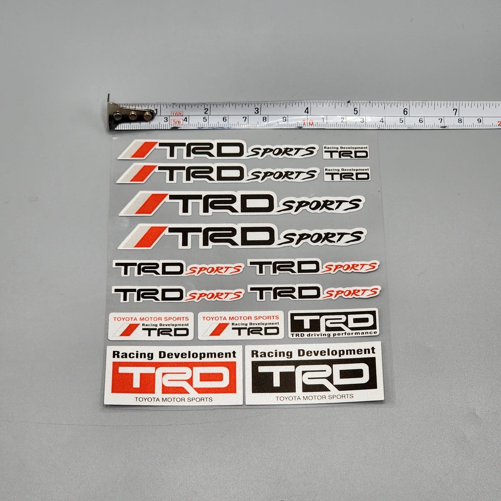 Premium Quality Custom Sticker Sheet For Car & Bike Embossed Style TRD SPORTS