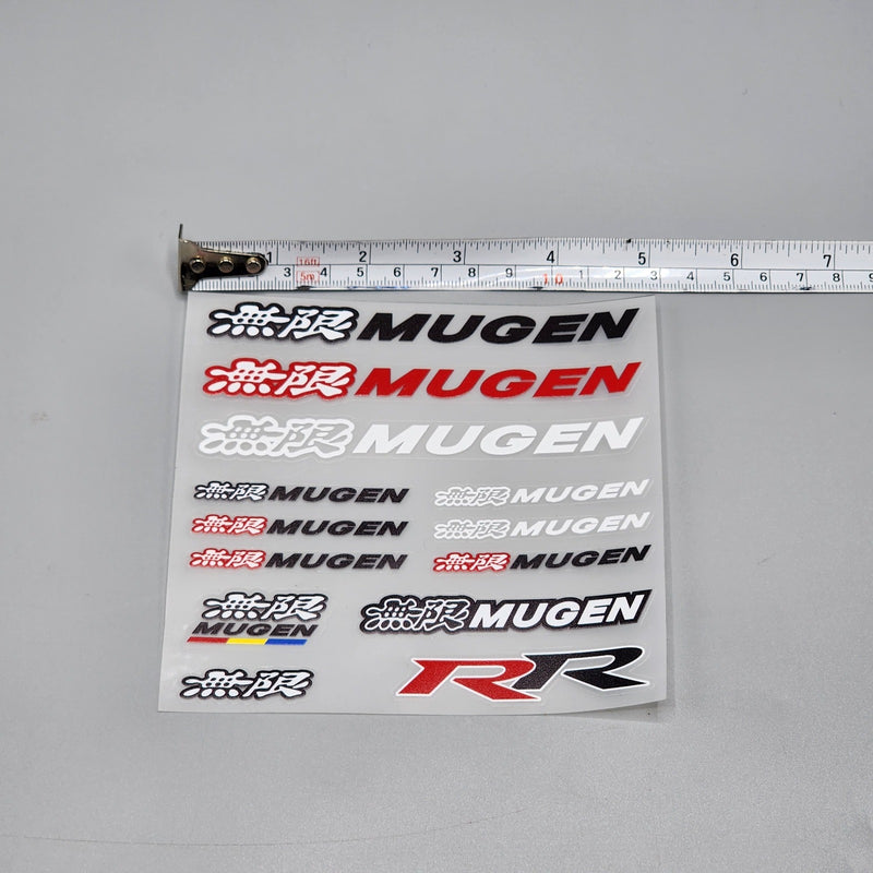 Premium Quality Custom Sticker Sheet For Car & Bike Embossed Style MUGEN RR