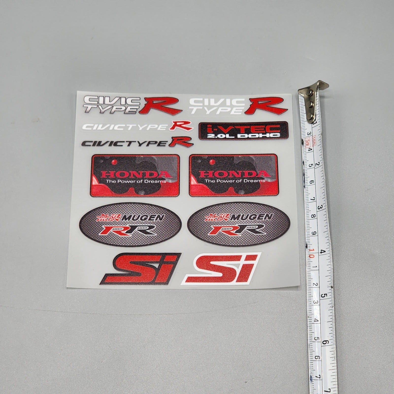 Premium Quality Custom Sticker Sheet For Car & Bike Embossed Style CIVIC TYPE R