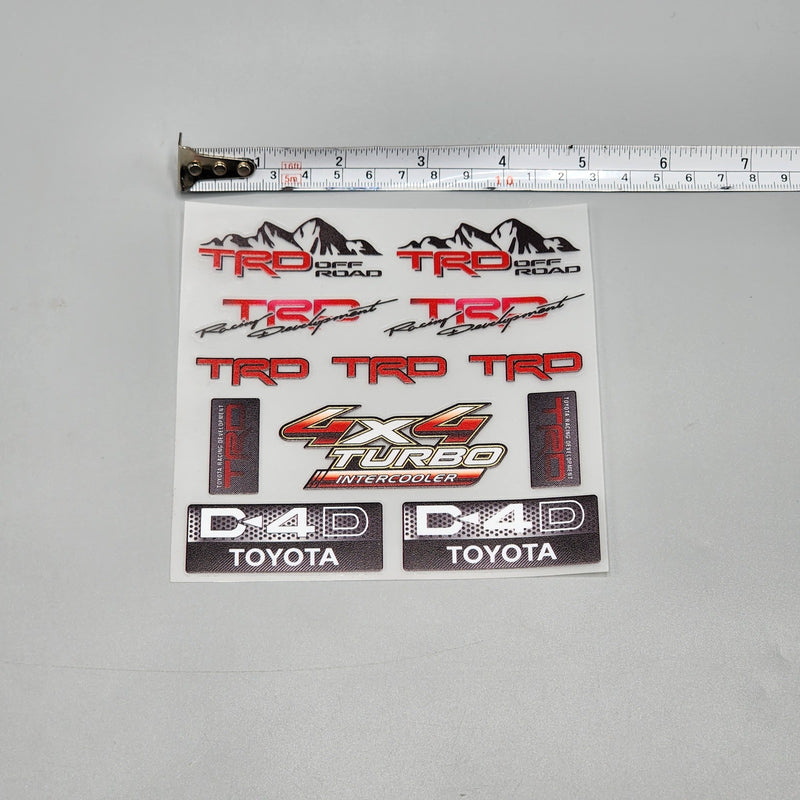 Premium Quality Custom Sticker Sheet For Car & Bike Embossed Style TRD OFF ROAD