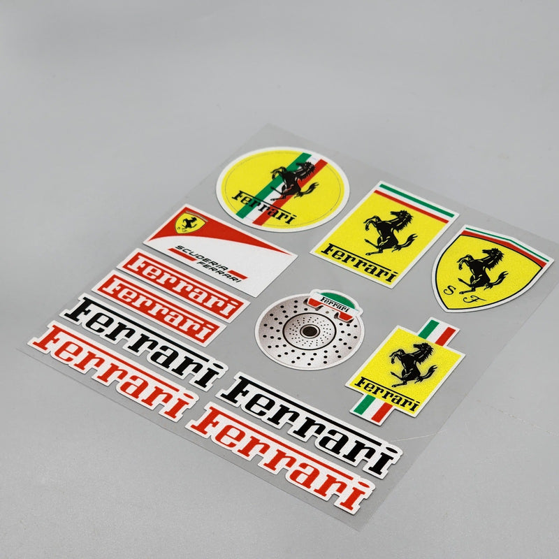 Premium Quality Custom Sticker Sheet For Car & Bike Embossed Style FARRARI