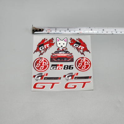 Premium Quality Custom Sticker Sheet For Car & Bike Embossed Style GR GT