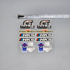 Premium Quality Custom Sticker Sheet For Car & Bike Embossed Style HKS TURBO