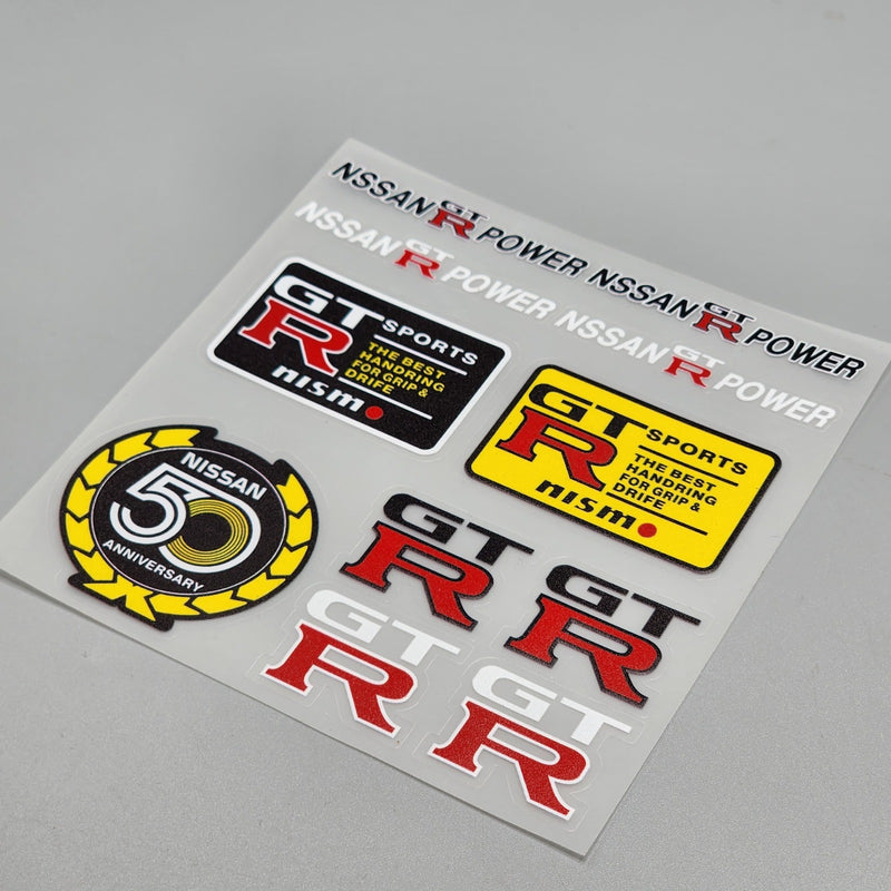 Premium Quality Custom Sticker Sheet For Car & Bike Embossed Style GTR SPORTS