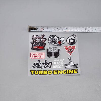 Premium Quality Custom Sticker Sheet For Car & Bike Embossed Style BUILD AND DESTROY