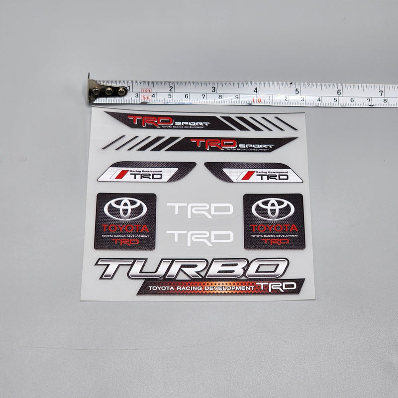 Premium Quality Custom Sticker Sheet For Car & Bike Embossed Style TRD SPORTS