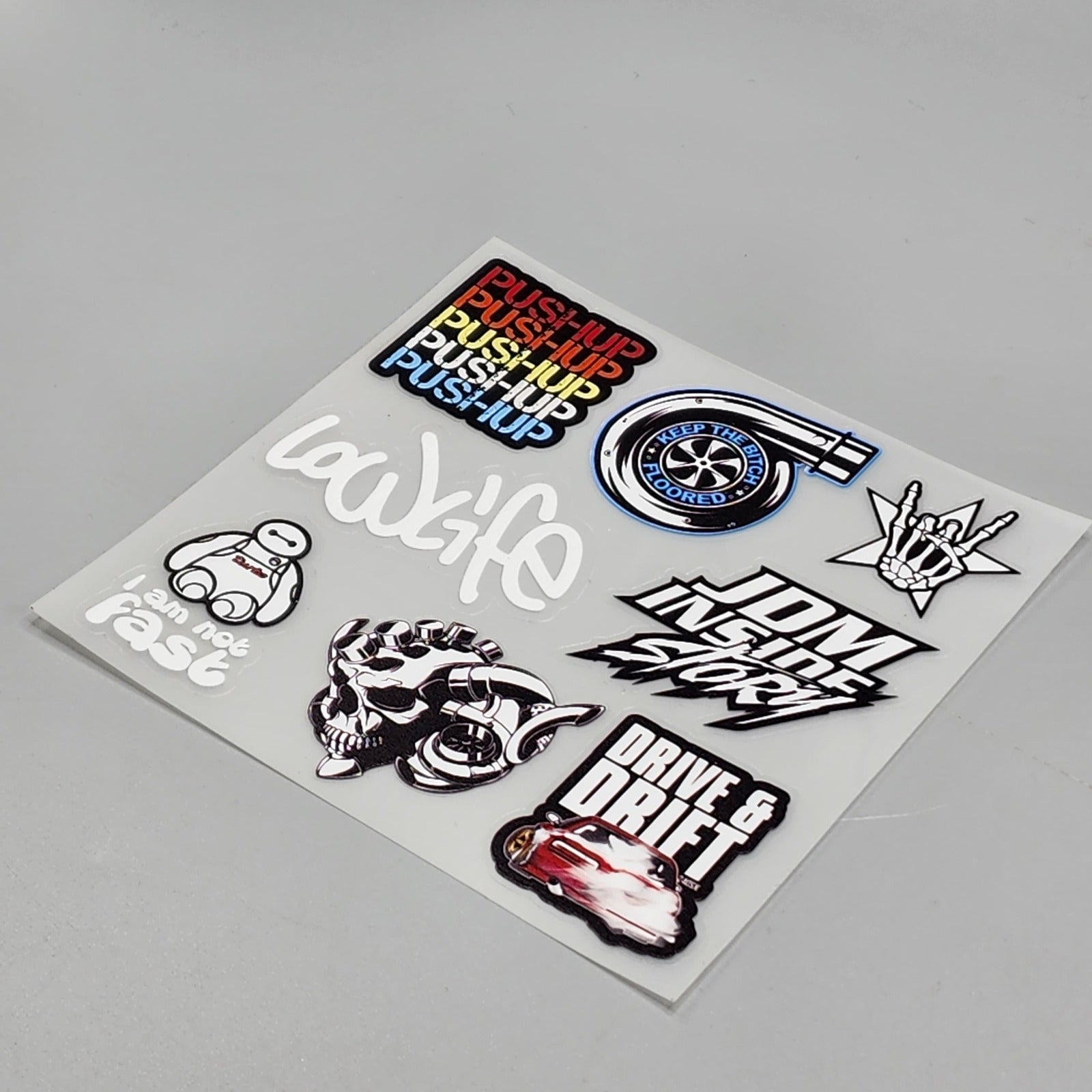 Premium Quality Custom Sticker Sheet For Car & Bike Embossed Style PUSHUP