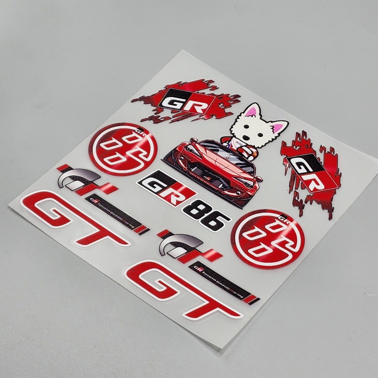 Premium Quality Custom Sticker Sheet For Car & Bike Embossed Style GR GT