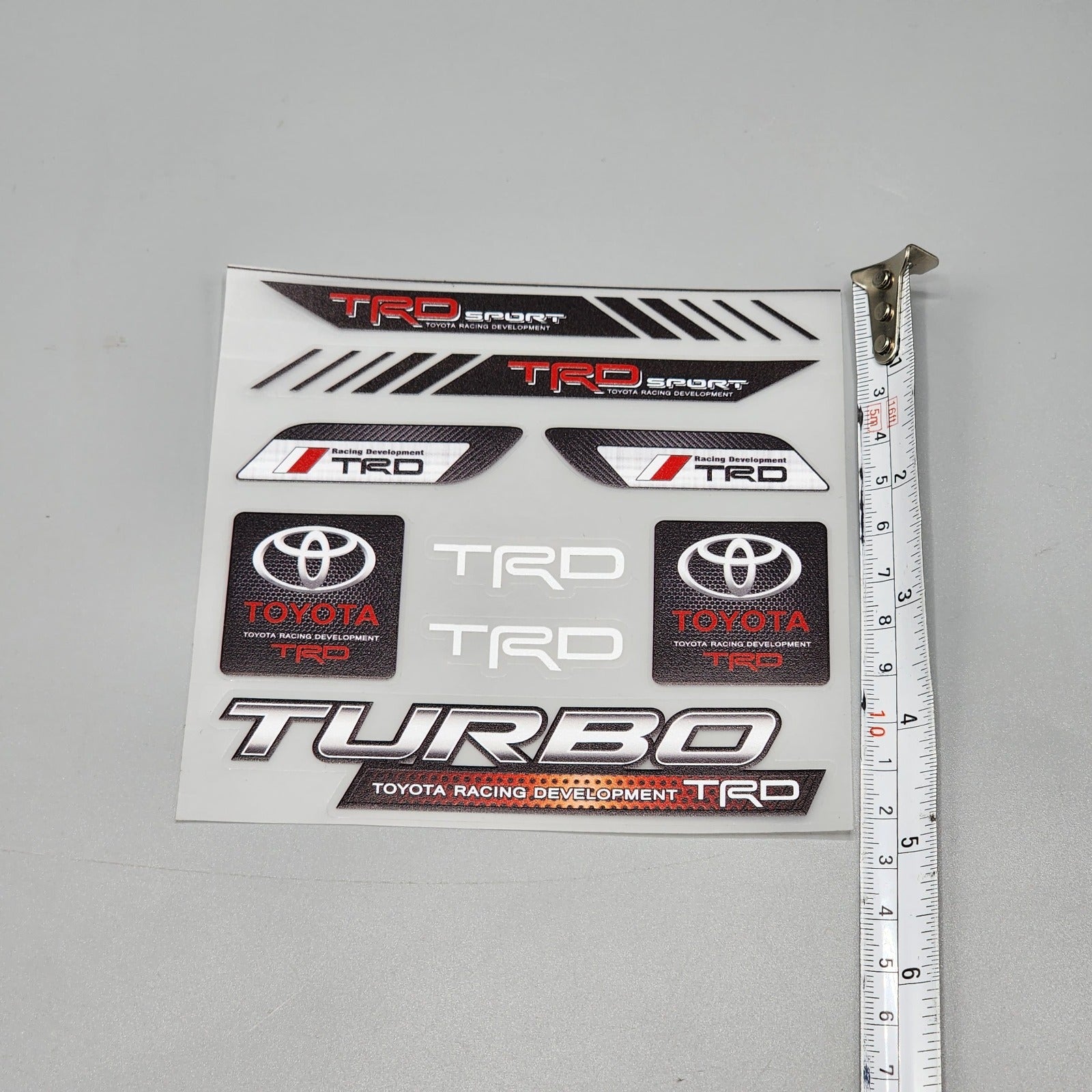 Premium Quality Custom Sticker Sheet For Car & Bike Embossed Style TRD SPORTS