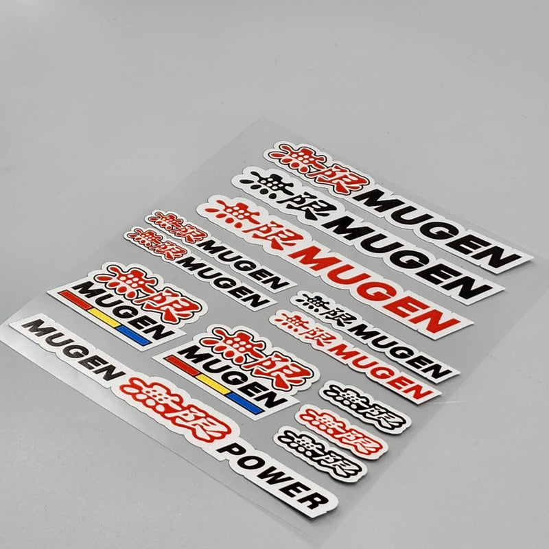 Premium Quality Custom Sticker Sheet For Car & Bike Embossed Style MUGEN POWER