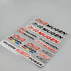 Premium Quality Custom Sticker Sheet For Car & Bike Embossed Style MUGEN POWER