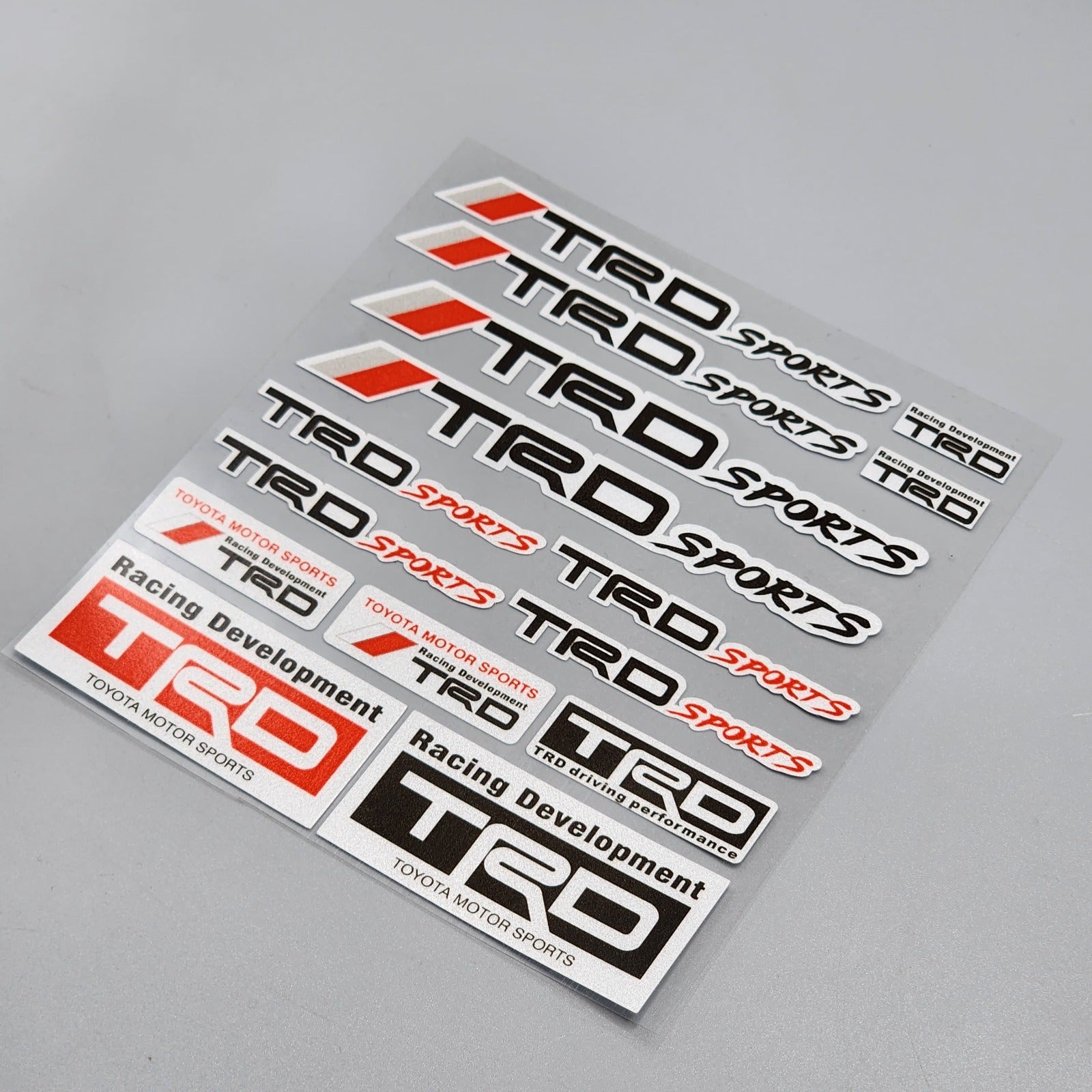 Premium Quality Custom Sticker Sheet For Car & Bike Embossed Style TRD SPORTS