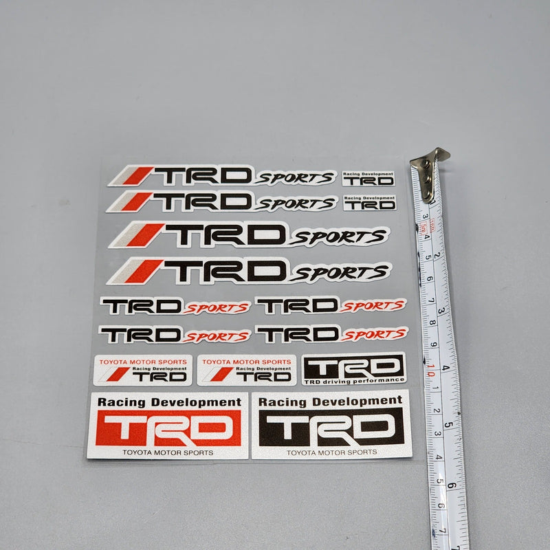 Premium Quality Custom Sticker Sheet For Car & Bike Embossed Style TRD SPORTS